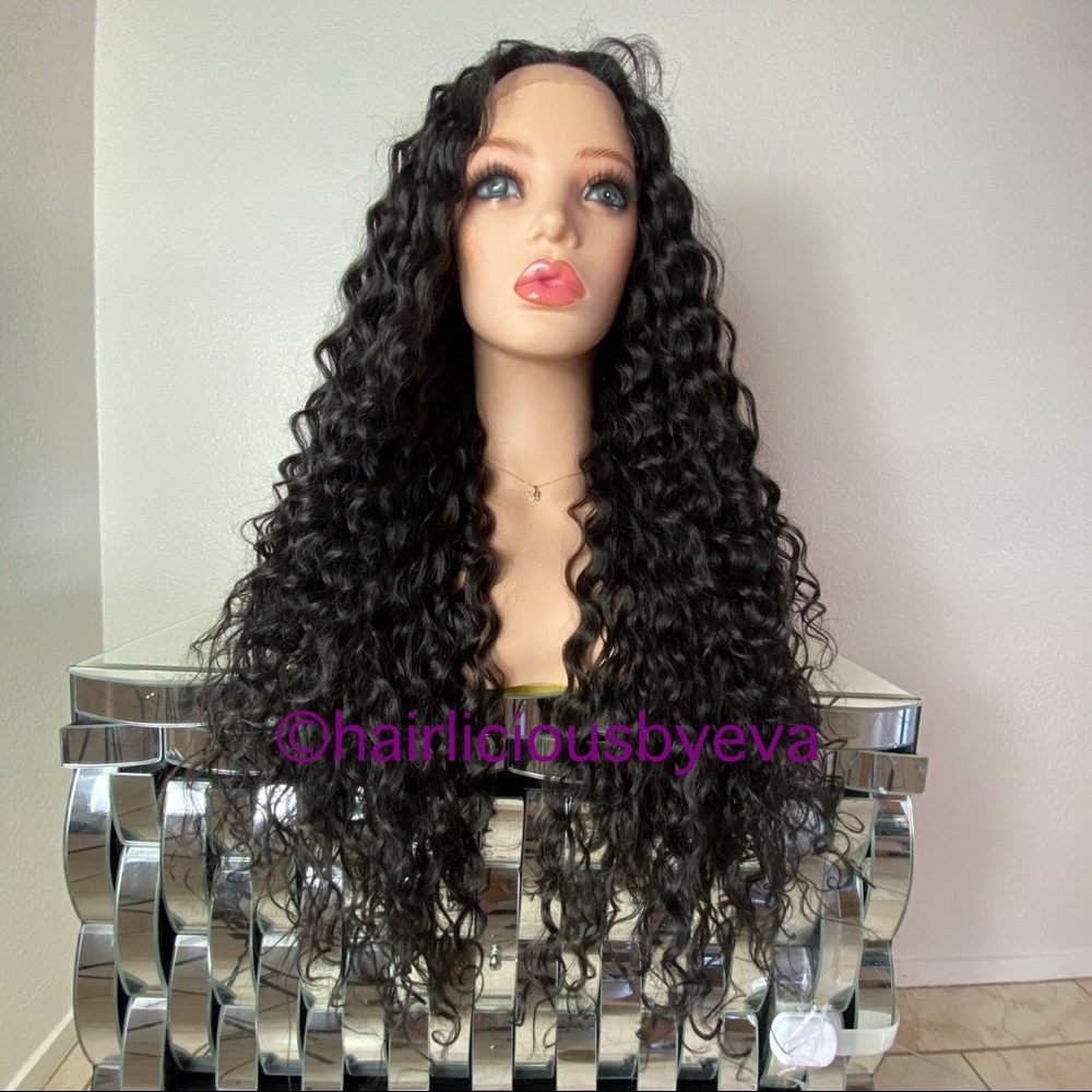 Black spiral curly wig 24 inch Long
